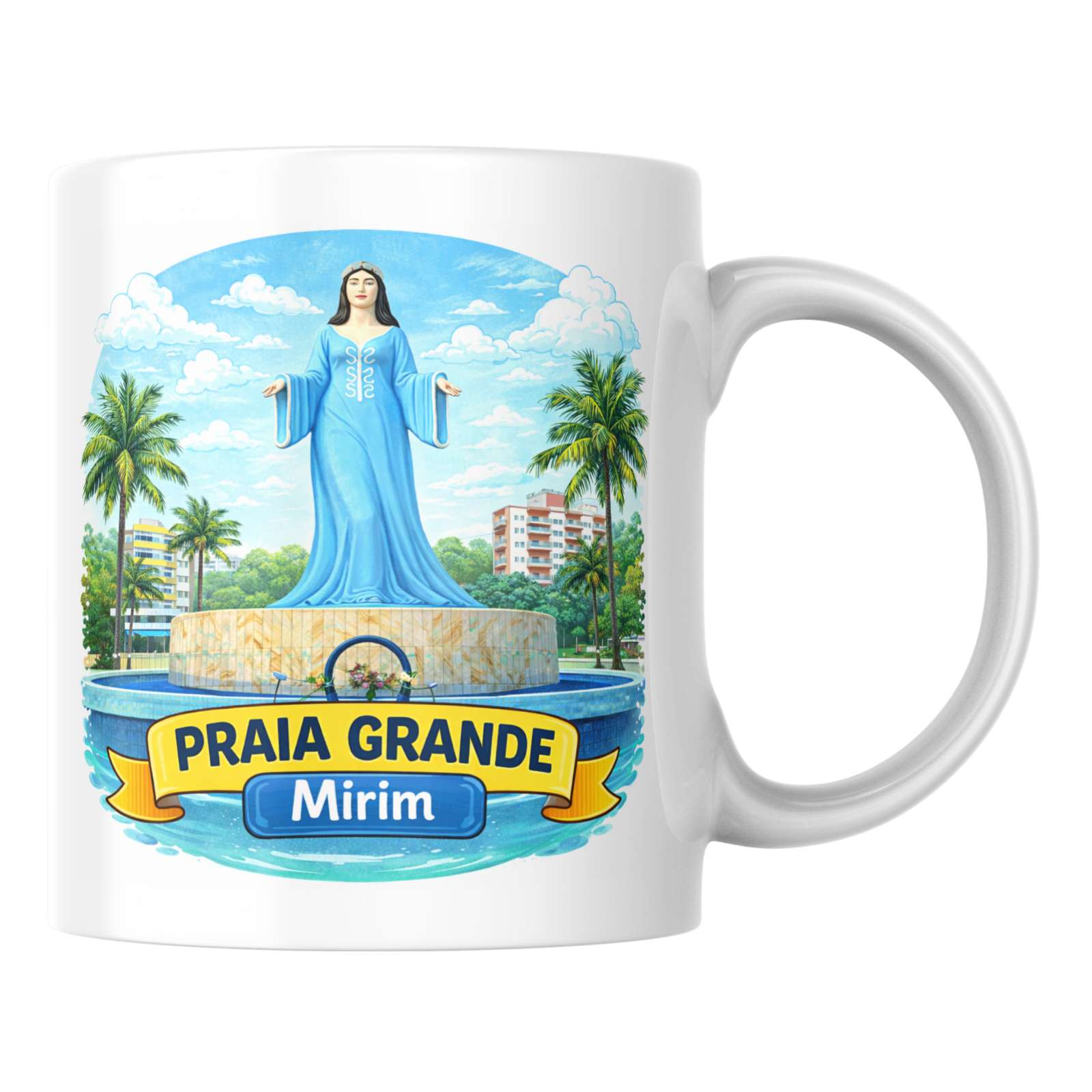Caneca Estátua de Iemanjá – Praia Grande SP | Bairro Mirim - Imagem 2